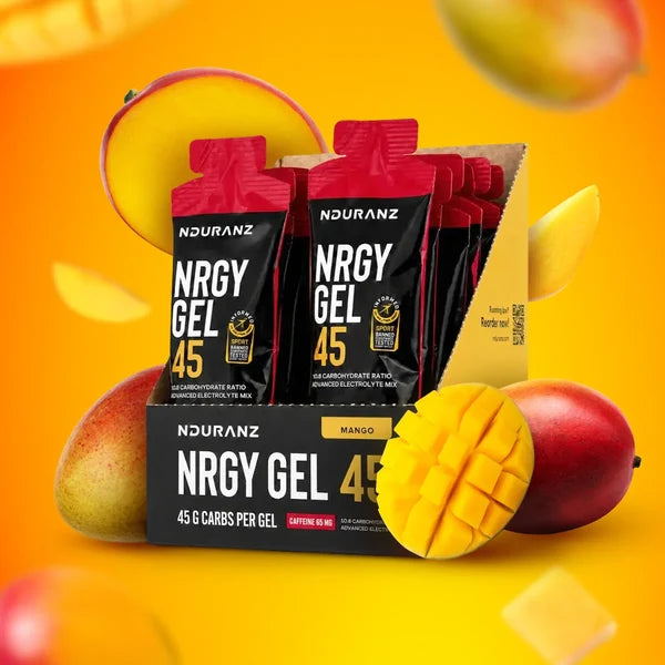 Nduranz Nrgy Gel 45 su kofeinu – energetinis gelis, pakuotė 16 vnt.