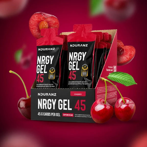 Nduranz Nrgy Gel 45 su kofeinu – energetinis gelis, pakuotė 16 vnt.
